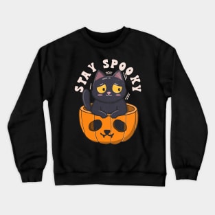 Cute Black Cat Stay Spooky Crewneck Sweatshirt